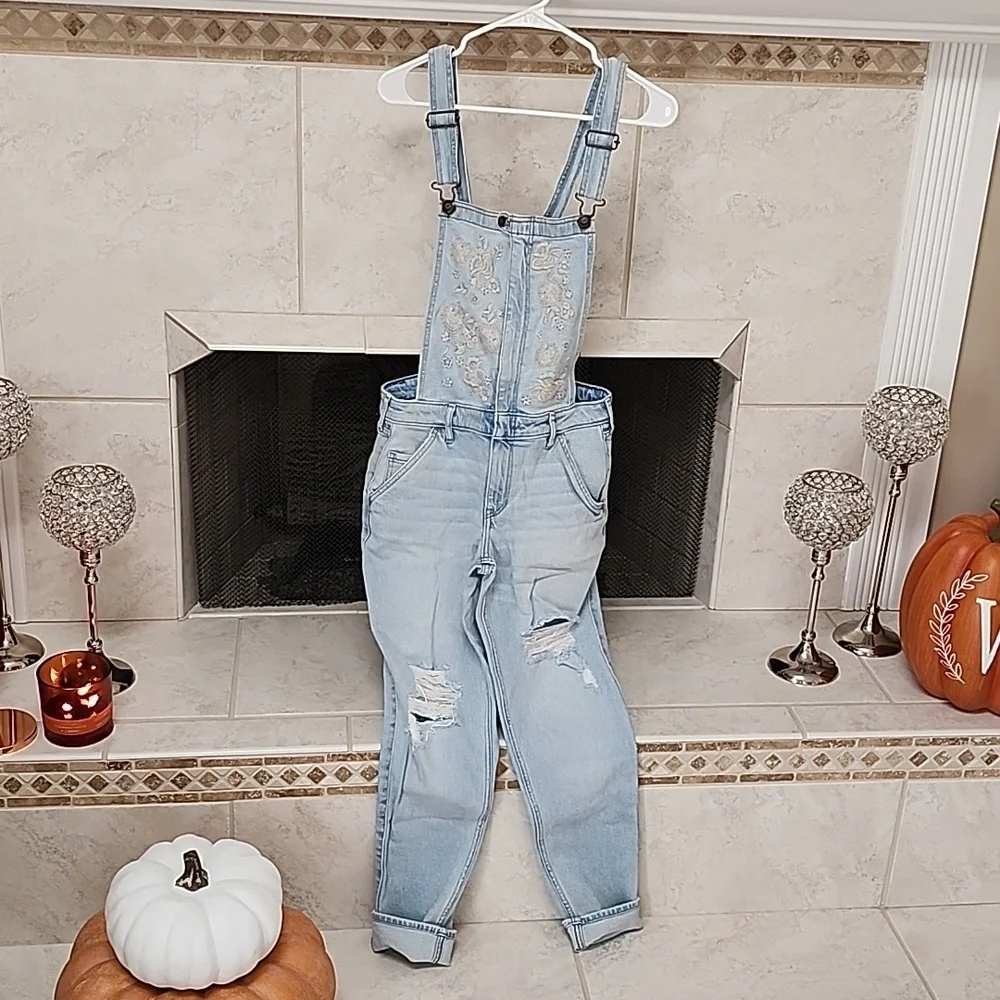 ๐ฉต๐ HOLLISTER Stretch Super Skinny Crop OVERALLS ๐๐ฉต - Picture 1 of 15